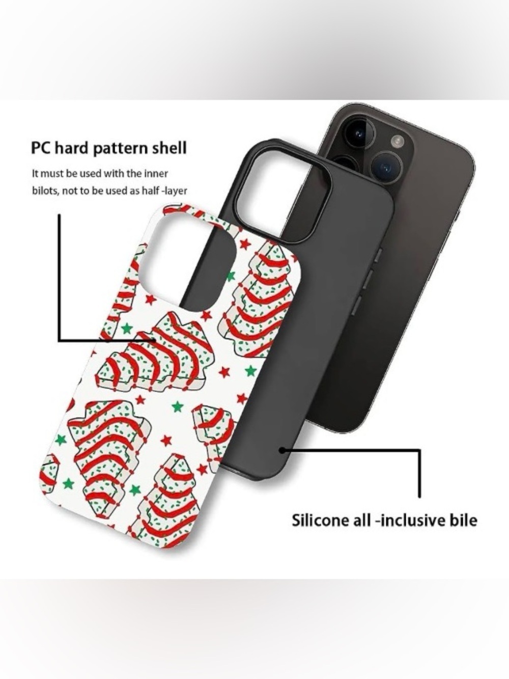 NEW IPHONE 13 PRO PHONE CASE -Little Debbies Christmas Snack Cakes Pattern - Picture 6 of 7